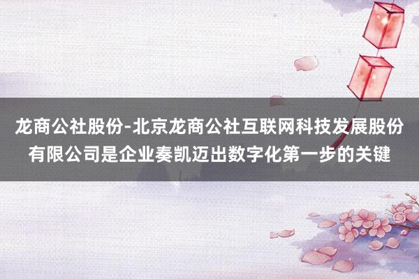龙商公社股份-北京龙商公社互联网科技发展股份有限公司是企业奏凯迈出数字化第一步的关键
