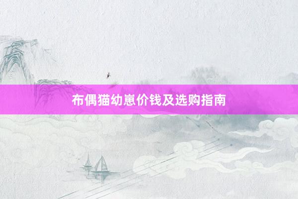 布偶猫幼崽价钱及选购指南