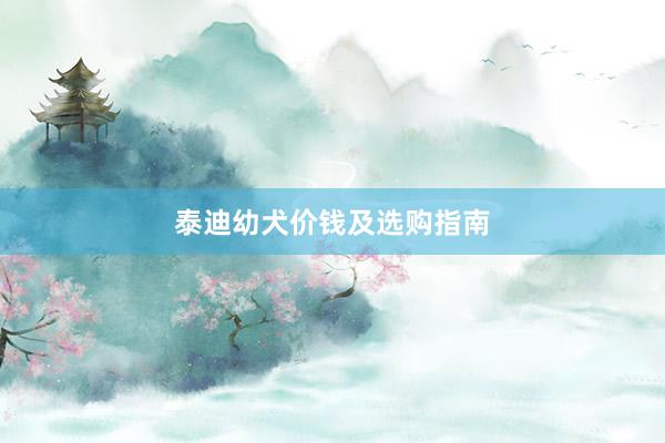 泰迪幼犬价钱及选购指南